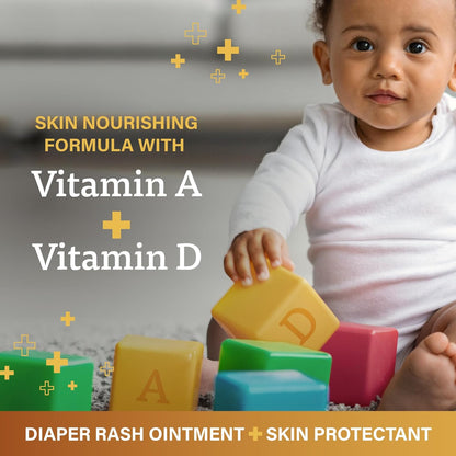 A+D Original Diaper Rash Ointment Prevents & Treats Diaper Rash, Moisturizing Skin Protectant with Vitamins A & D, Healing Skin Ointment for Dry and Cracked Skin 4oz