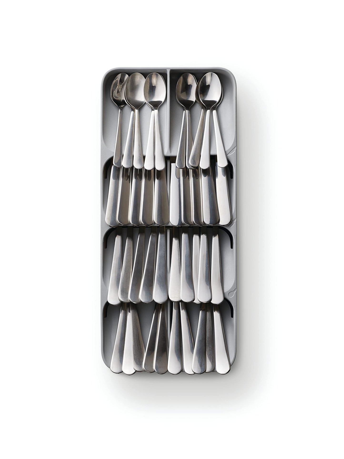 Joseph Joseph DrawerStore Compact Utensil Organizer For Kitchen Drawer Silverware, Flatware Tray, Small, Grey