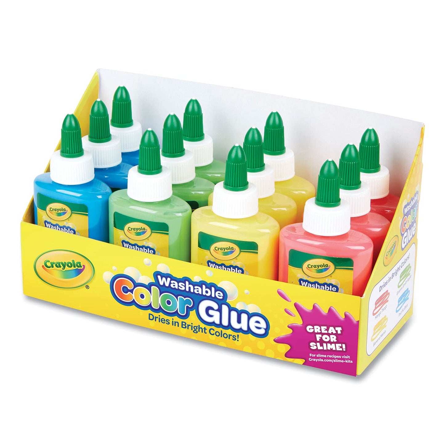 CRAYOLA Washable Color Glue PK Tray, us:one size, Multicolor 12/Pkg