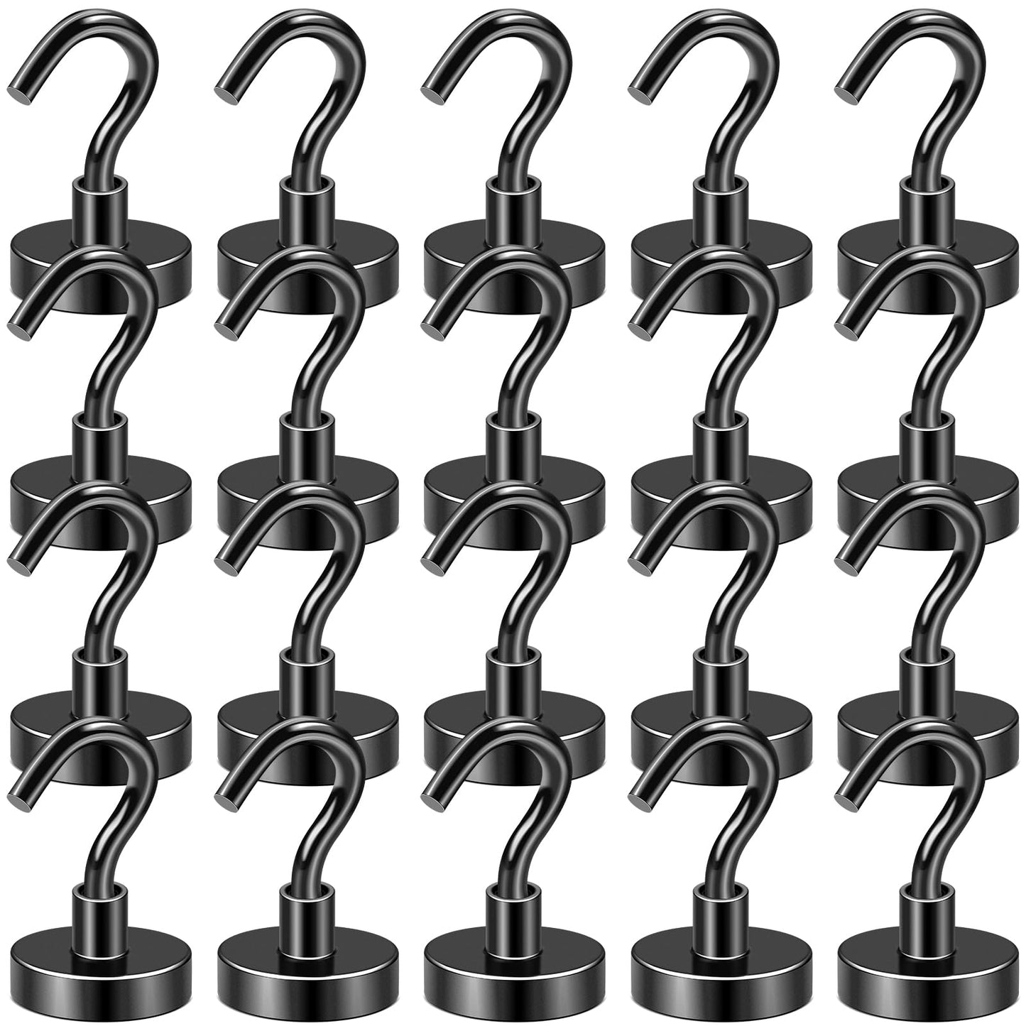 DIYMAG Magnetic Hooks, 30lbs+ Heavy Duty Magnetic Hooks Cruise for Hanging, Super Strong Magnet Hooks for Cruise Cabin, Refrigerator, Classroom, Magnetic Metal Hooks for Grill (Sliver, Pack of 20)