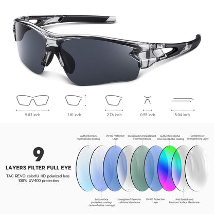 BEACOOL Polarized Sports Sunglasses for Men Women Youth Baseball Fishing Cycling Running Golf Motorcycle Tac Glasses UV400