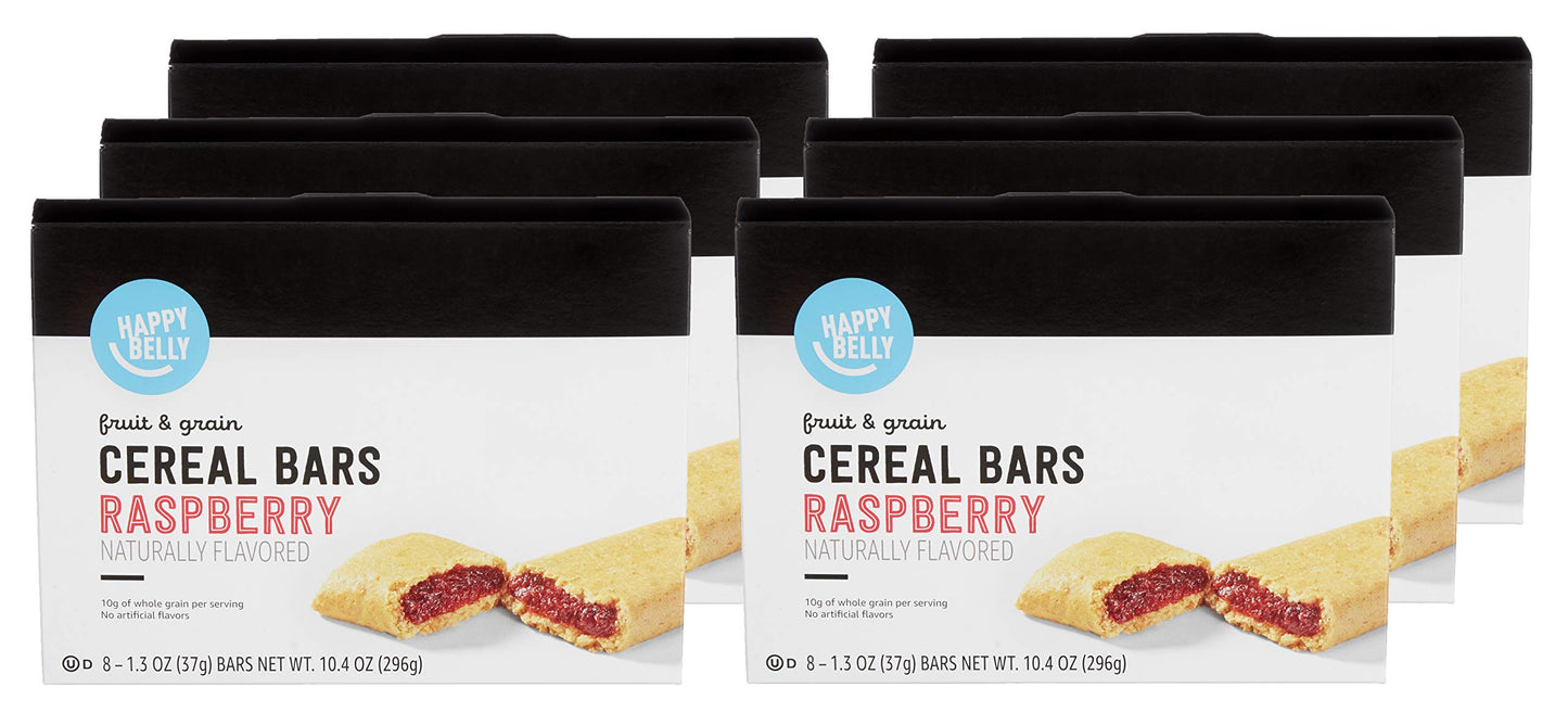 Amazon Brand - Happy Belly Fruit & Grain Cereal Bars, Strawberry , 1.03 Oz, 8 Count (Pack of 1)