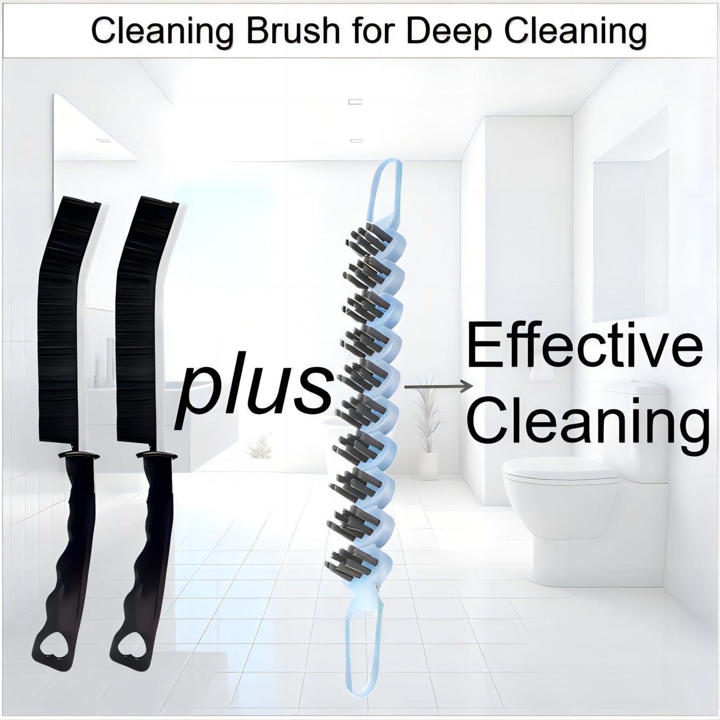 Crevice Cleaning Brush Hard Bristle Grout Brush Scrub Brush Toilet Brush Cleaning Tools Cleaning Supplies for Household Use Bathroom Kitchen 3 Pcs (Black&White)