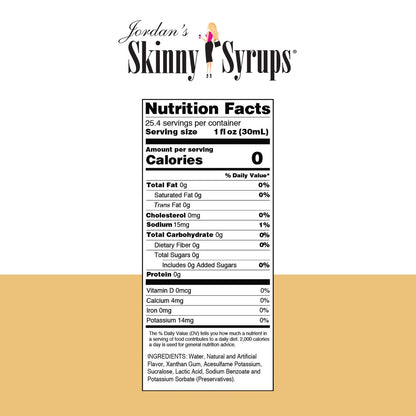 Jordan's Skinny Syrups Sugar Free Coffee Syrup, Vanilla Flavor Drink Mix, Zero Calorie Flavoring for Chai Latte, Protein Shake, Food and More, Gluten Free, Keto Friendly, 25.4 Fl Oz, 2 Pack