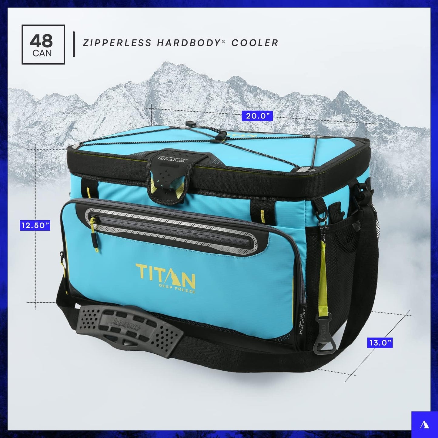 Titan Deep Freeze Cooler Zipperless Hardbody Cooler - Deep Freeze Insulation, HardBody Liner, and SmartShelf