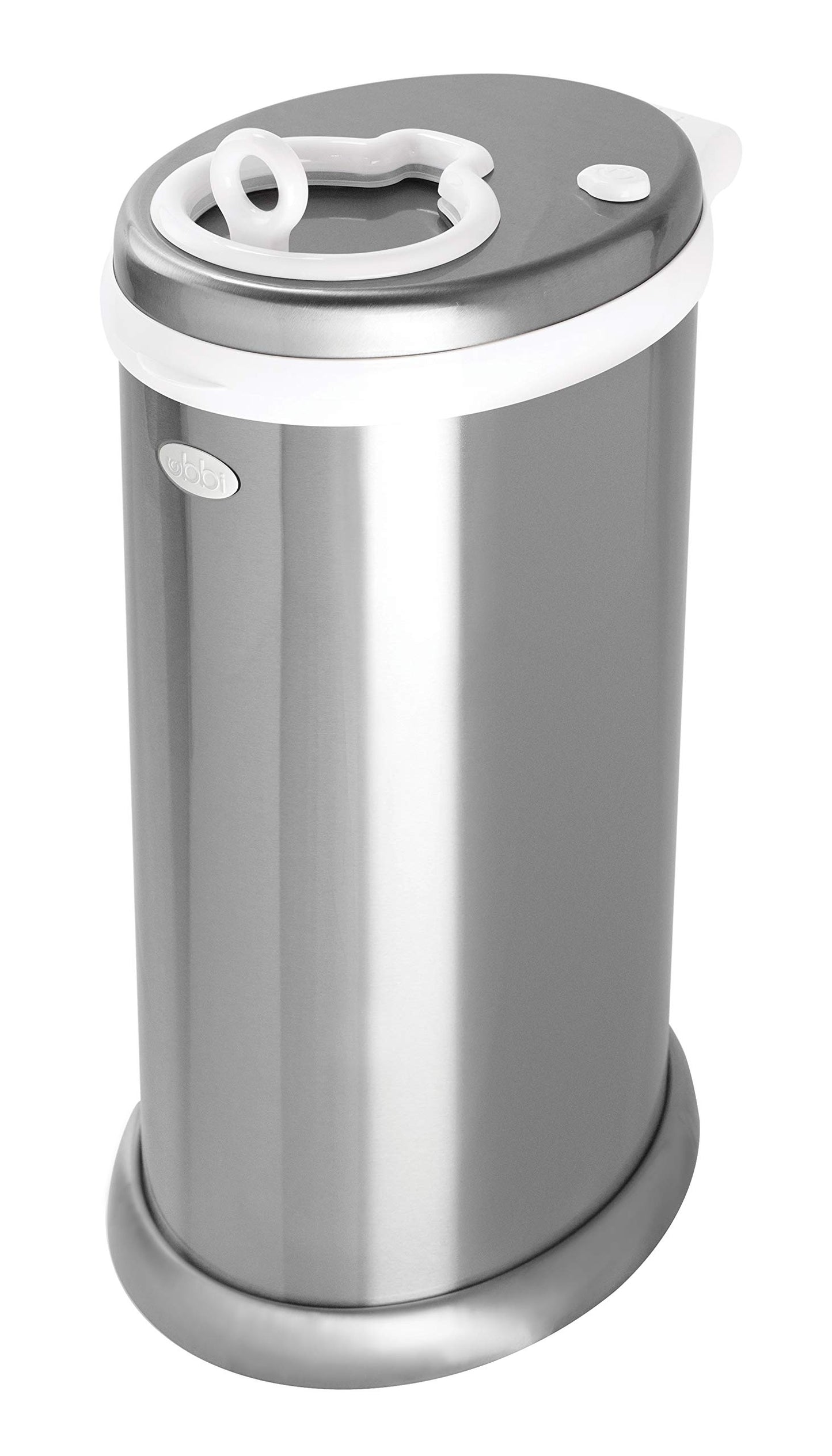 Ubbi Steel Diaper Pail, Odor Locking, No Special Bag Required, Award-Winning, Registry Must-Have, White