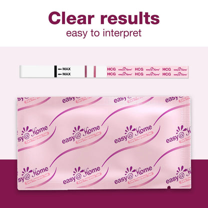 Easy@Home Pregnancy Test Strips Kit, Powered by Premom Ovulation Predictor iOS and Android APP, 20 HCG Tests