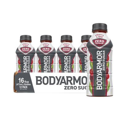 BODYARMOR ZERO Sugar Fruit Punch, Sugar Free Sports Drink - Low-Calorie Hydration - Natural Flavors with Potassium Packed Electrolytes, Antioxidants, and B-vitamins, 16 fl oz (pack of 12)