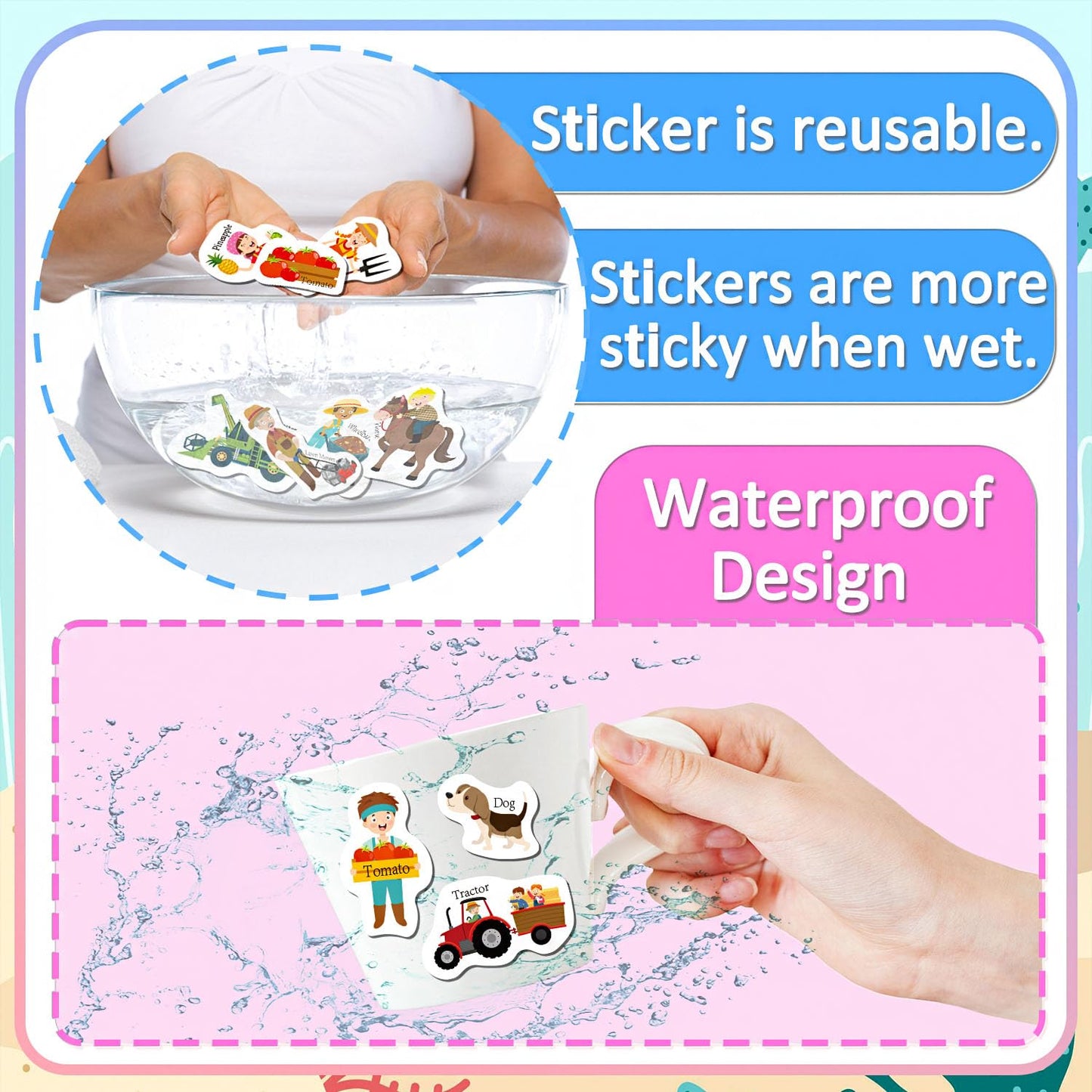 3 Sets Sticker Books for Toddler 1-3, 118 Pcs Reusable Stickers Vehicles, Farm, Space Theme Sticker Books for Girls Boys Preschool Education Learning Toys for Kids 2 3 4 Year Old