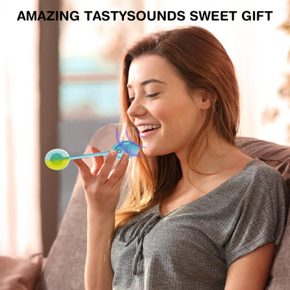 Music Lollipop Suckers,AMOS Audio Lollipop Sugar Free, Singing Lollipop Individually Wrapped, Novelty Gift for Mothers Day (Blueberry, Pack of 1)