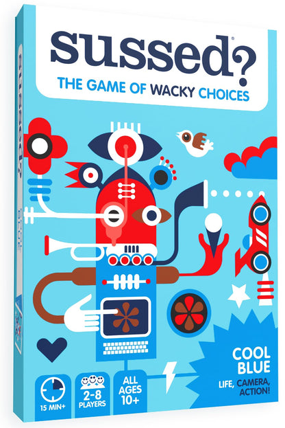 SUSSED The Wacky ‘What Would You Do?’ Card Game - Stocking Stuffer for Teens, Boys, Girls - Social Fun for Kids Ages 10+ & Adults - Great Conversation Starter - Cool Blue Deck