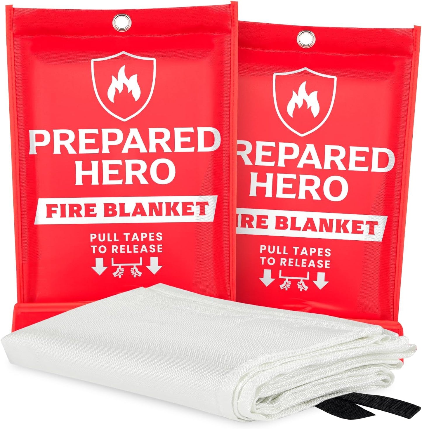 Prepared Hero Emergency Fire Blanket - Fire Suppression Blanket for Kitchen, 40” x 40”, for Home, Fiberglass Fire Blanket.