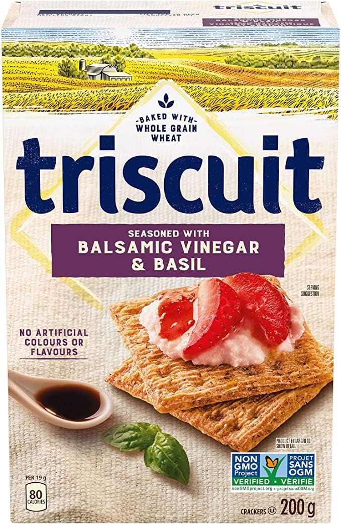 Triscuit Balsamic Vinegar & Basil Crackers, 200g/7oz (Pack of 4) Shipped from Canada