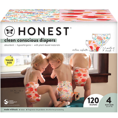 The Honest Company Clean Conscious Diapers | Plant-Based, Sustainable | Above It All + Pandas | Club Box, Size Newborn, 72 Count