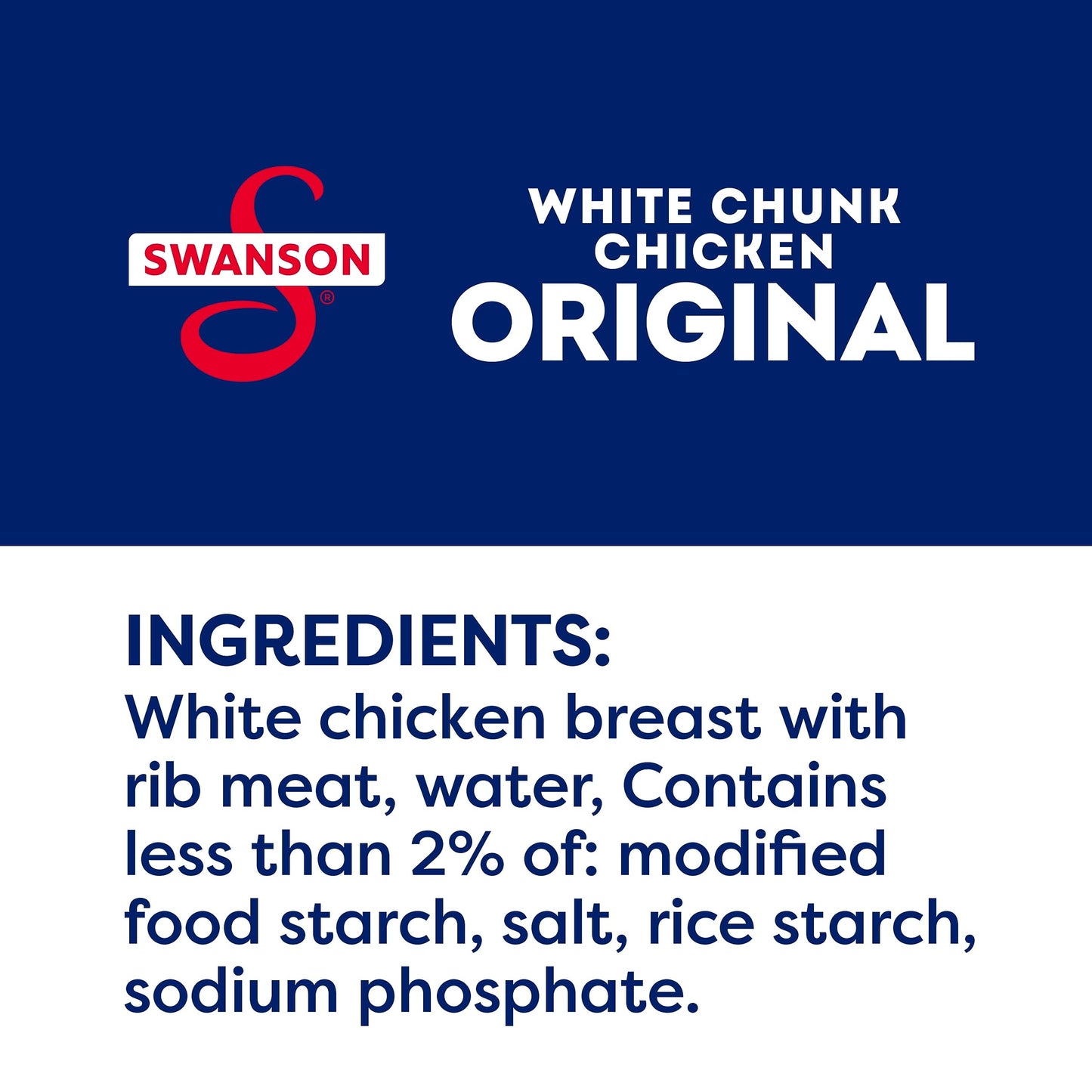 Swanson White Premium Chunk Canned Chicken Breast in Water, Fully Cooked Chicken, 4.5 OZ Can (Pack of 4)