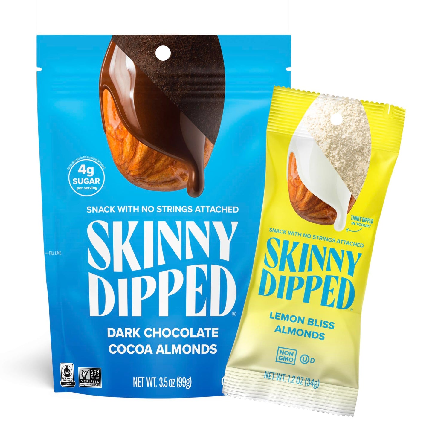 SkinnyDipped Snack Attack Minis Almond Variety Pack, Healthy Snack, Plant Protein, Gluten Free, 0.46 oz Mini Bags, Pack of 25