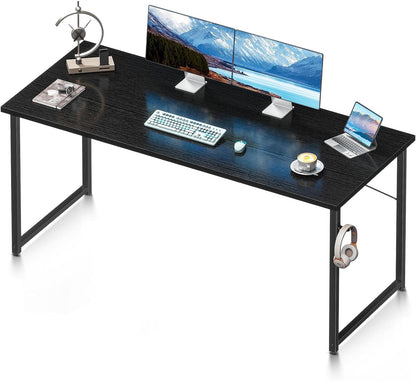 Coleshome 63 Inch Computer Desk, Modern Simple Style Desk for Home Office, Study Student Writing Desk,Black