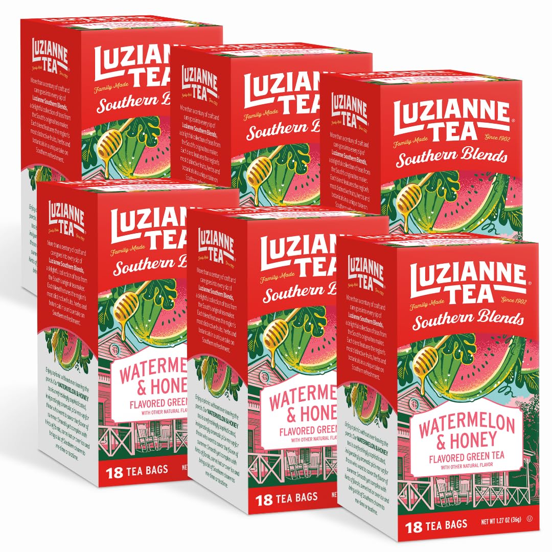 Luzianne Decaffeinated Iced Tea Bags, Family Size, 24ct Box (Pack of 6)