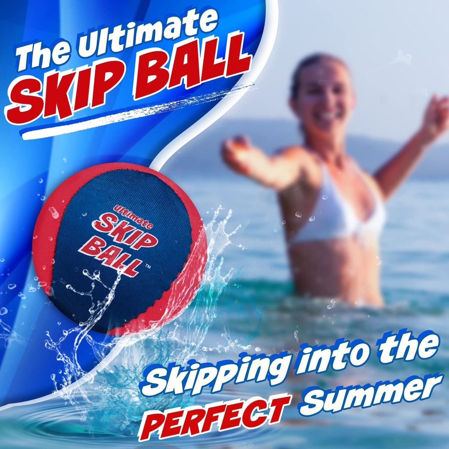 Activ Life The Ultimate Skip Ball – Water Bouncing Ball (2 Pack) Create Lasting Memories with Your Friends & Family at The Beach, Lake or Pool - Great for All Ages