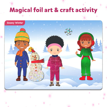 Skillmatics Art & Craft Activity - Foil Fun Unicorns & Princesses, No Mess Art for Kids, Craft Kits & Supplies, DIY Creative Activity, Gifts for Girls & Boys Ages 4, 5, 6, 7, 8, 9, Travel Toys