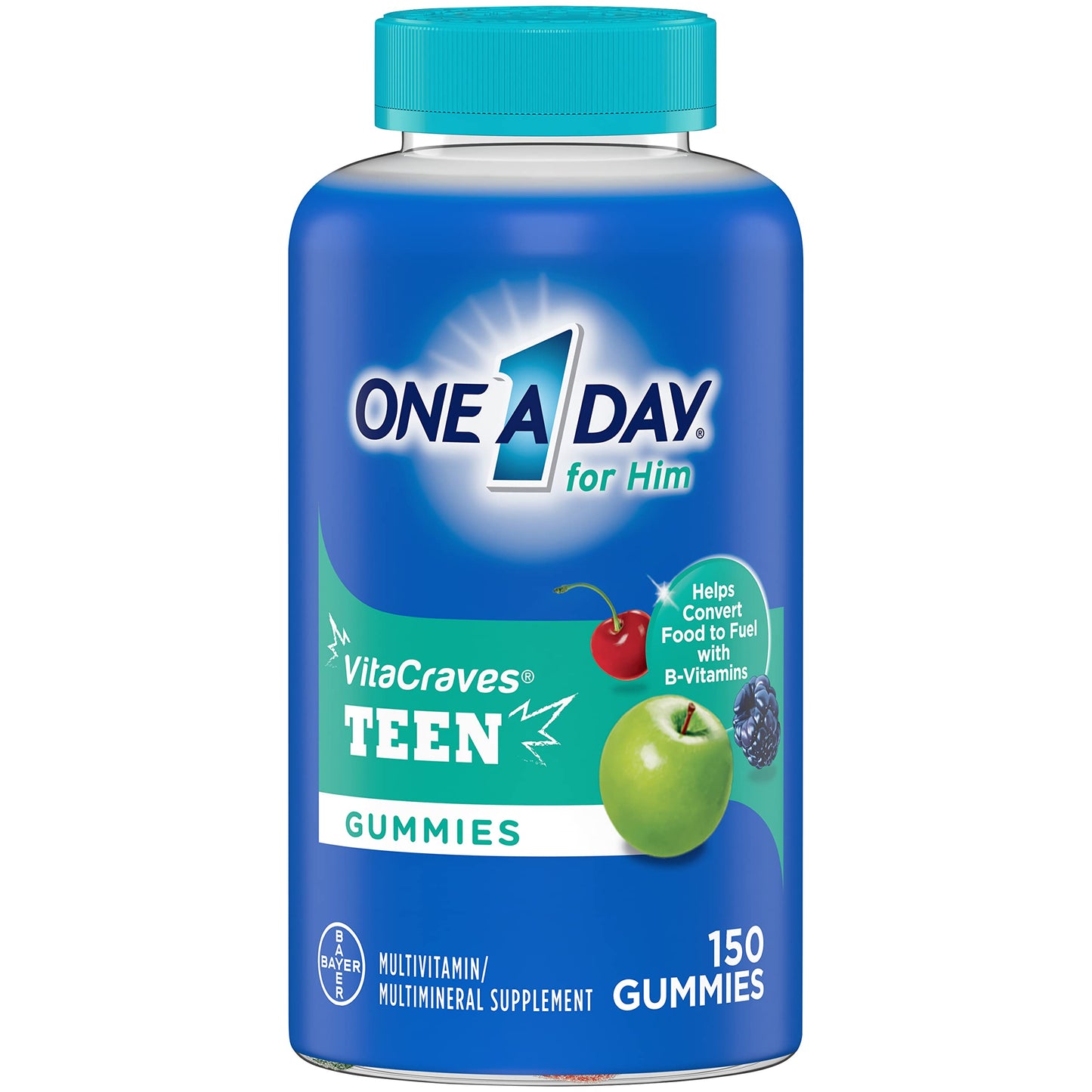 One A Day Teen for Him Multivitamin Gummies, Gummy Multivitamins with Vitamin A, C, D, E and Zinc for Immune Health Support, Physical Energy & more, 60 Count