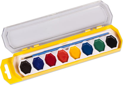 Cra-Z-art Washable Watercolors with Brush, 8 Colors, 1 Tray (10651)