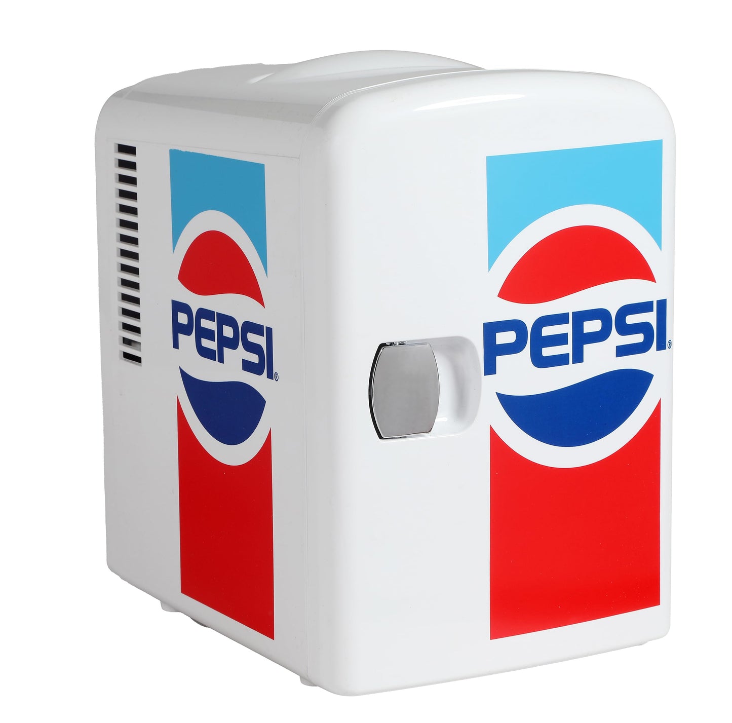 CURTIS MIS138PEP Pepsi Retro Logo, Mini Portable Compact Personal Fridge Cooler, 4 Liter Capacity Chills Six 12 oz Cans, 100% Freon-Free & Eco Friendly, White, 6