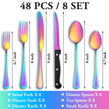 24 Pcs Silverware Set with Steak Knives Service for 4,Stainless Steel Flatware Set,Mirror Polished Cutlery Utensil Set,Home Kitchen Eating Tableware Set,Include Fork Knife Spoon Set,Dishwasher Safe