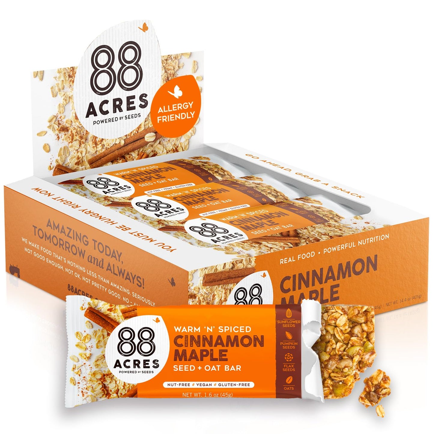 88 Acres Granola Bars | Dark Chocolate Sea Salt | Gluten Free, Nut-Free Oat and Seed Snack Bar | Vegan & Non GMO | 12 Pack