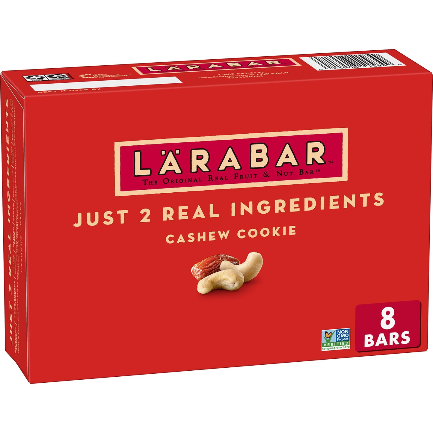 Larabar Cashew Cookie, Gluten Free Vegan Fruit & Nut Bars, 1.7 oz, 18 ct