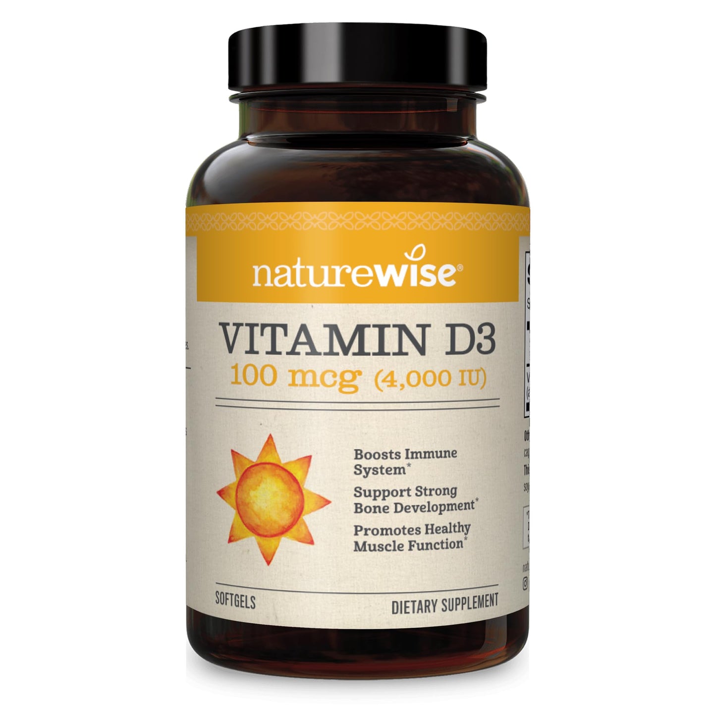 NatureWise Vitamin D3 1000iu (25 mcg) 1 Month Supply for Healthy Muscle Function, Bone Health and Immune Support, Non-GMO, Gluten Free in Cold-Pressed Olive Oil, Packaging May V, 30 Count