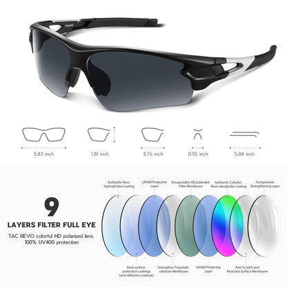 BEACOOL Polarized Sports Sunglasses for Men Women Youth Baseball Fishing Cycling Running Golf Motorcycle Tac Glasses UV400