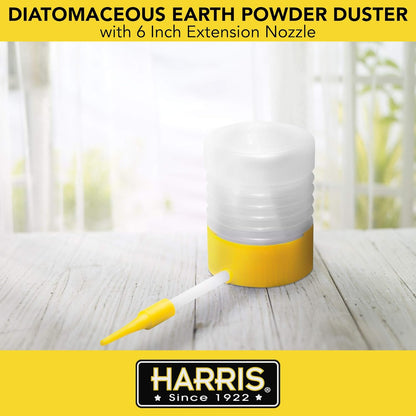 Harris Diatomaceous Earth Powder Duster with 6 Inch Extension Nozzle for Indoor and Outdoor Use