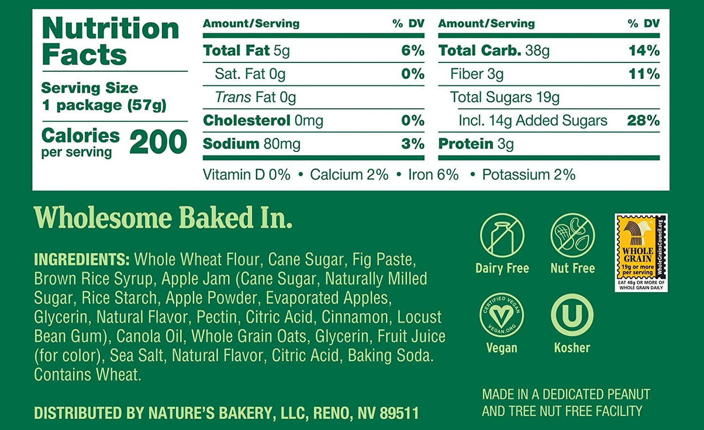 Nature's Bakery Fig Bar, Apple Cinnamon, 2 oz