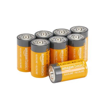 Amazon Basics 4-Pack C Cell Alkaline All-Purpose Batteries, 1.5 Volt, 5-Year Shelf Life