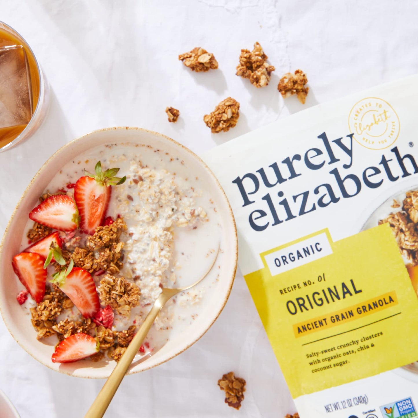 Purely Elizabeth Organic Original, Ancient Grain Granola, Gluten-Free, Non-GMO (3 Ct, 12oz Bags)