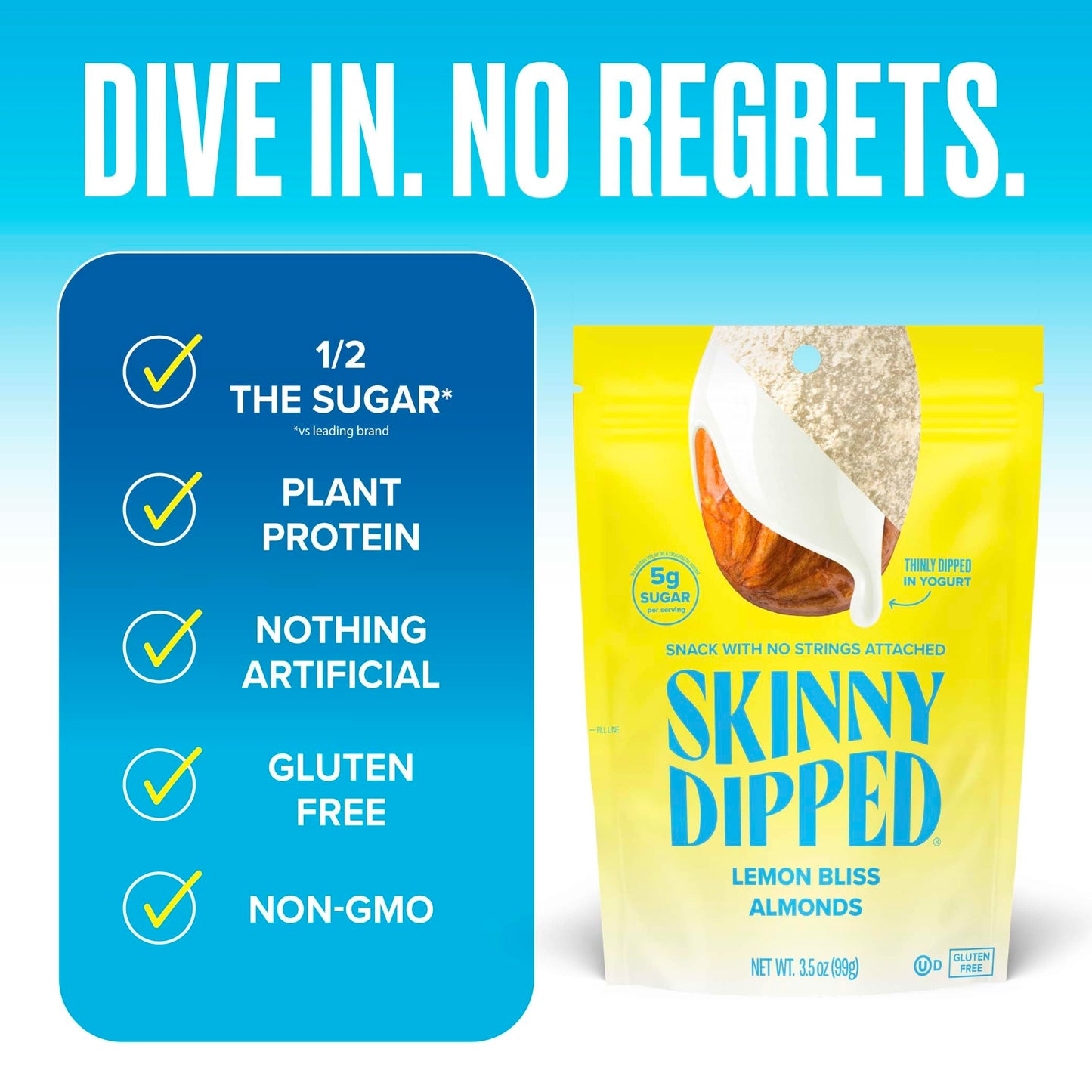 SkinnyDipped Snack Attack Minis Almond Variety Pack, Healthy Snack, Plant Protein, Gluten Free, 0.46 oz Mini Bags, Pack of 25