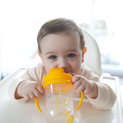 Dr. Brown’s Milestones Baby’s First Straw Cup, Training Cup with Weighted Straw, Dark Blue, 6m+