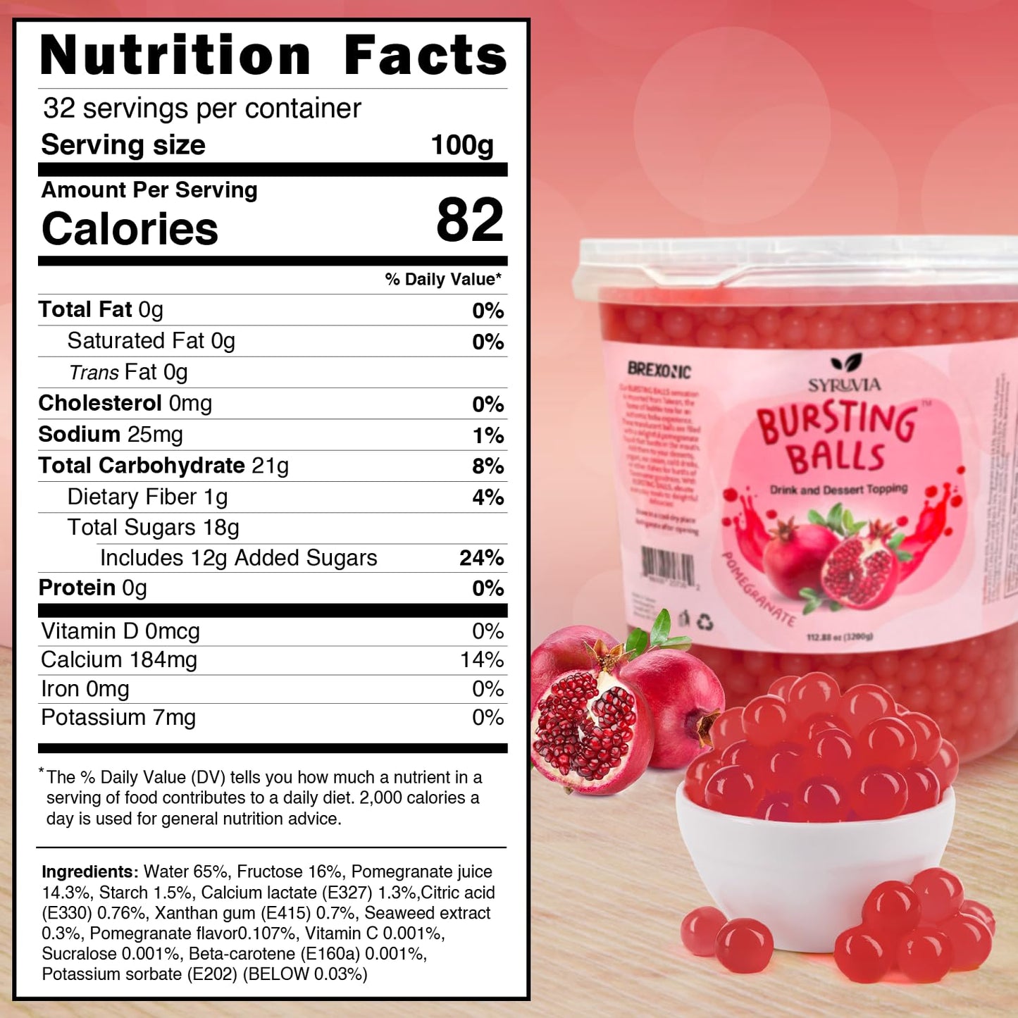 Strawberry Boba Pearls, Strawberry Popping Boba Bursting Boba, Strawberry Bubble Tapioca Pearls For Bubble Tea 1 Pound (Strawberry, 1 LB Pack of 1)