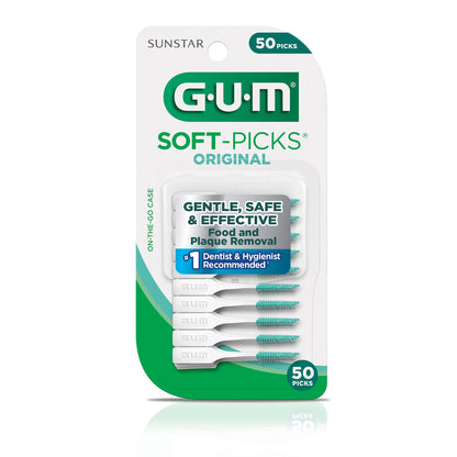 GUM Soft-Picks Original, Easy to Use Dental Picks for Teeth Cleaning and Gum Health, Disposable Interdental Brushes with Convenient Carry Case, Dentist Recommended Dental Picks, 270ct