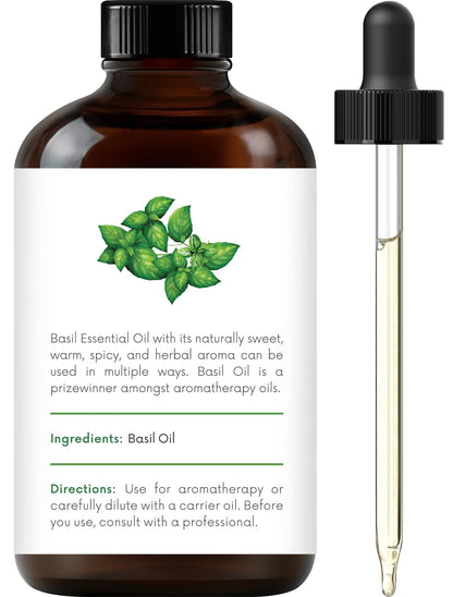 Handcraft Blends Basil Essential Oil - 100% Pure and Natural - Premium Grade Essential Oil for Diffuser and Aromatherapy - 0.33 Fl Oz - Pack of 2