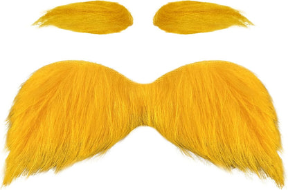 Yellow Mustache and Eyebrows Cosplay Costume Accessories Funny Party Favors Men Women