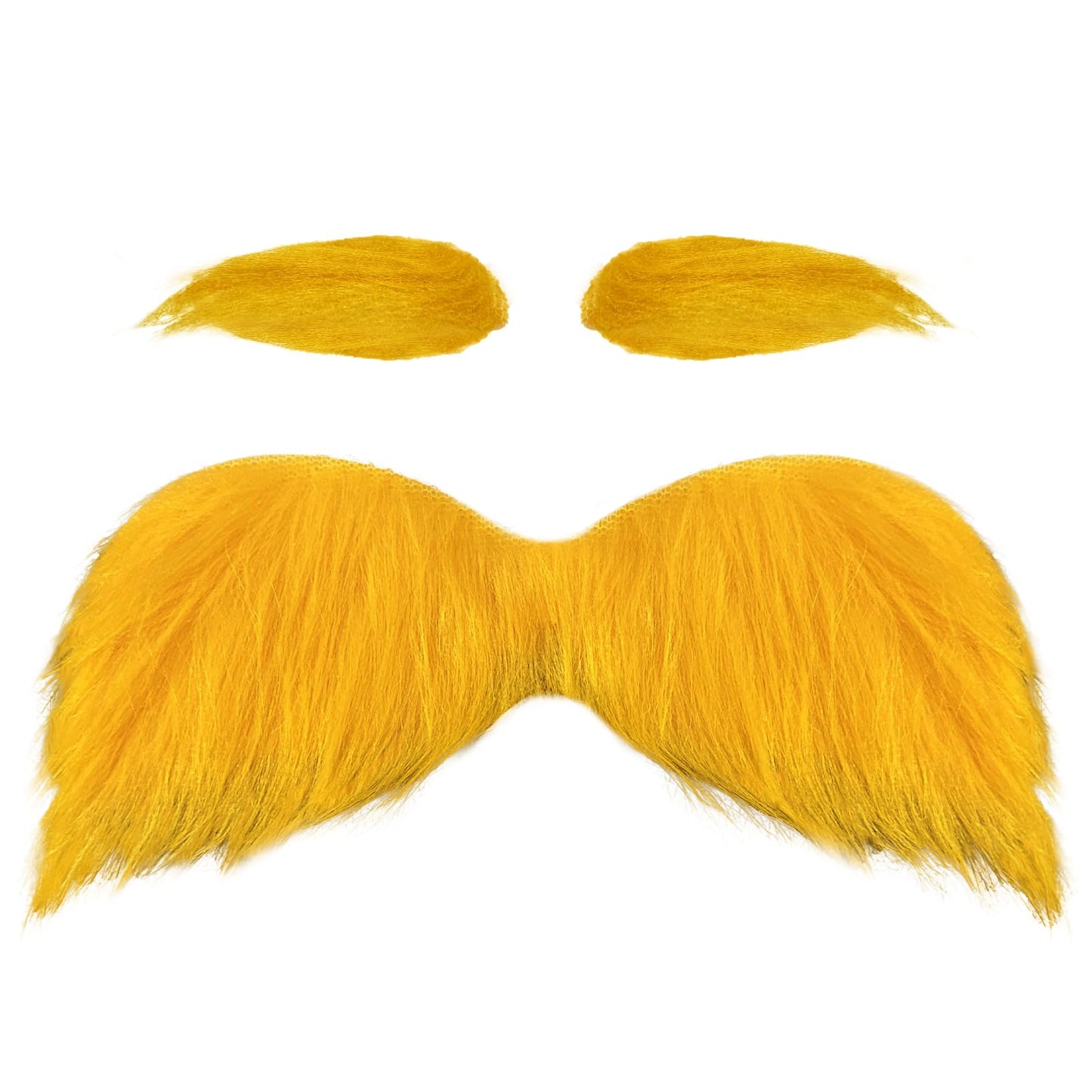 Yellow Mustache and Eyebrows Cosplay Costume Accessories Funny Party Favors Men Women