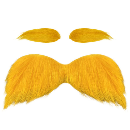 Yellow Mustache and Eyebrows Cosplay Costume Accessories Funny Party Favors Men Women