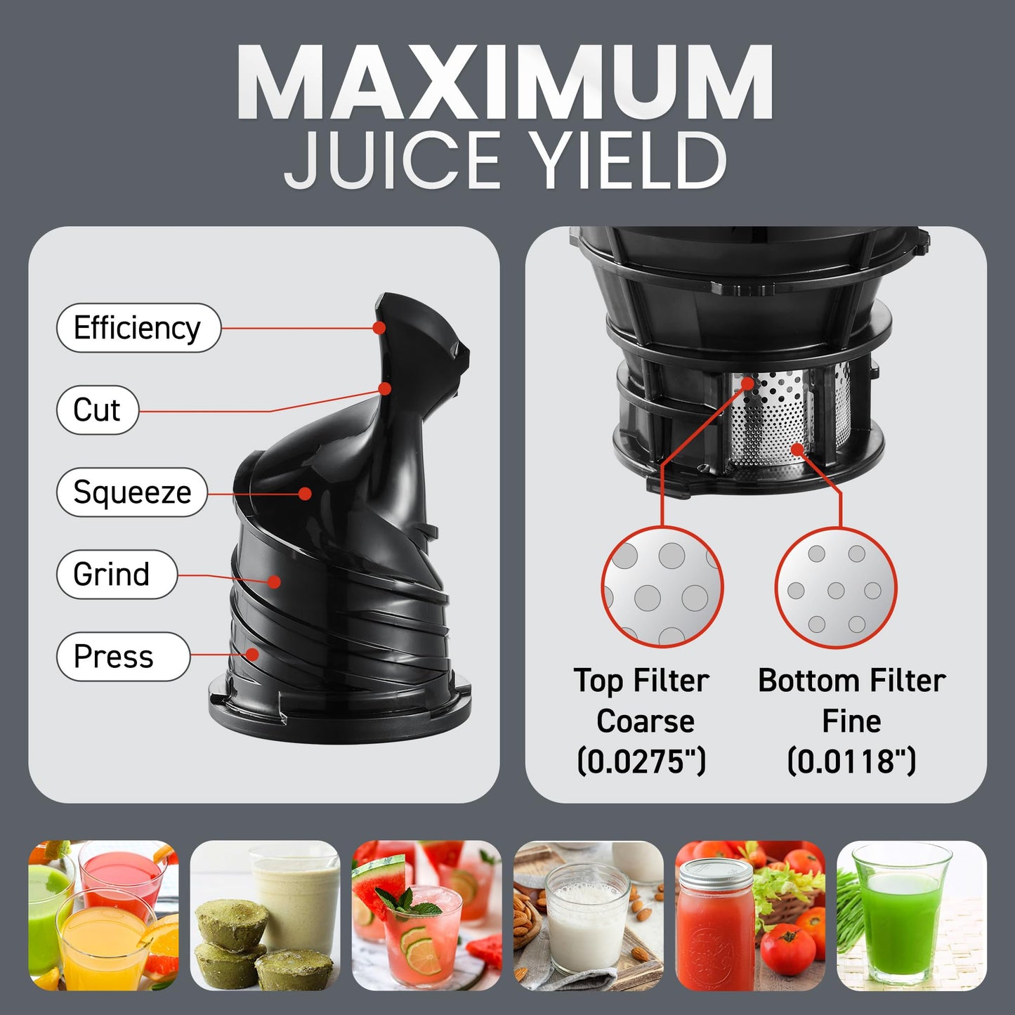 Elite Gourmet ETS623 BPA-Free Electric Citrus Juicer, Compact, Large Volume, Pulp Control, Oranges, Lemons, Limes, Grapefruits with Easy Pour Spout, 24oz, Black/Stainless Steel