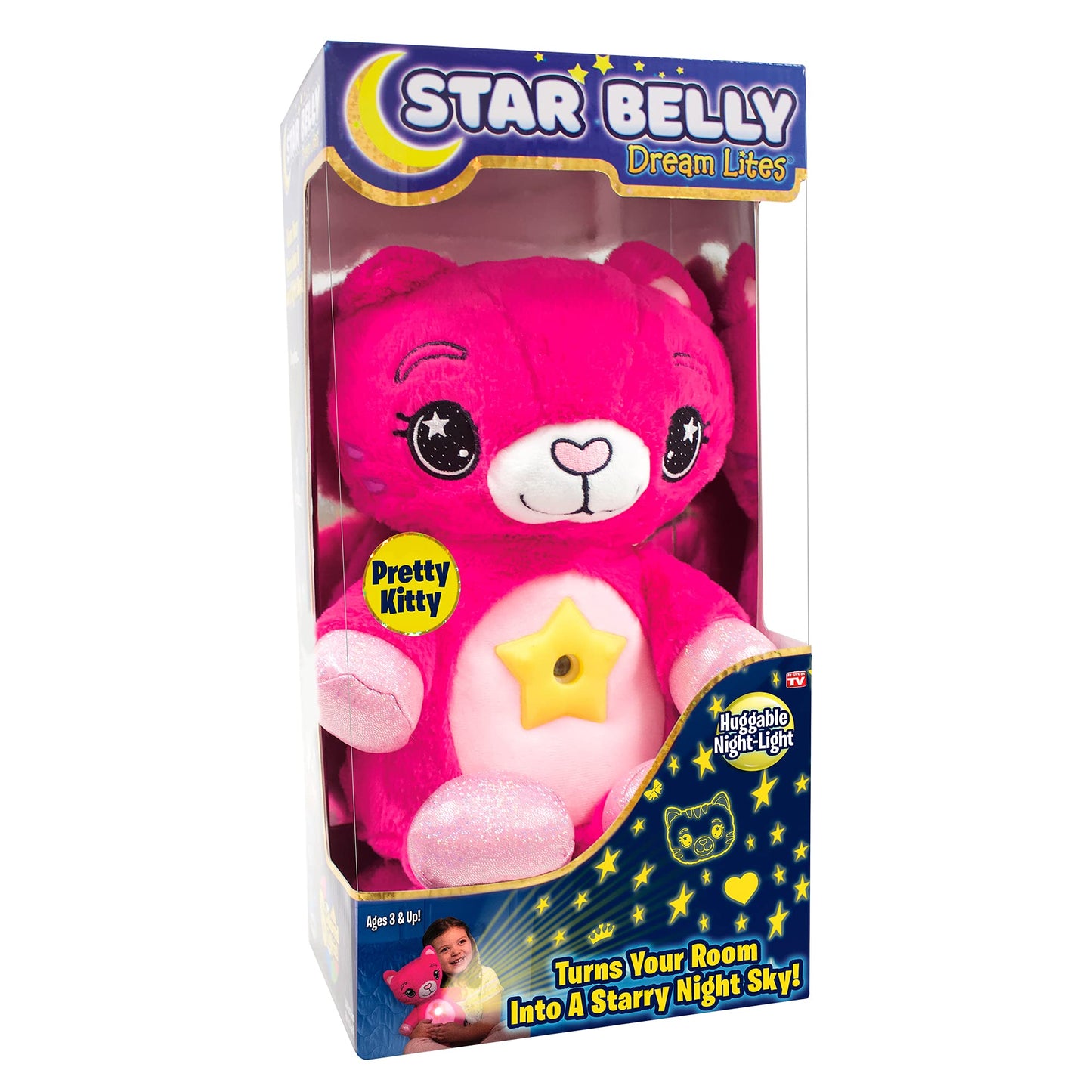 Ontel Star Belly Dream Lites, Stuffed Animal Night Light, Magical Pink and Purple Unicorn - Projects Glowing Stars & Shapes in 6 Gentle Colors, As Seen on TV