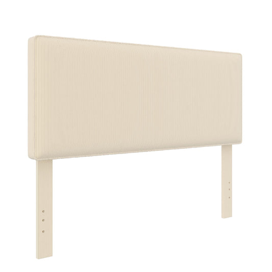 DHP Sloan Upholstered Headboard with 3 Heights, Adjustable Full/Queen, Ivory