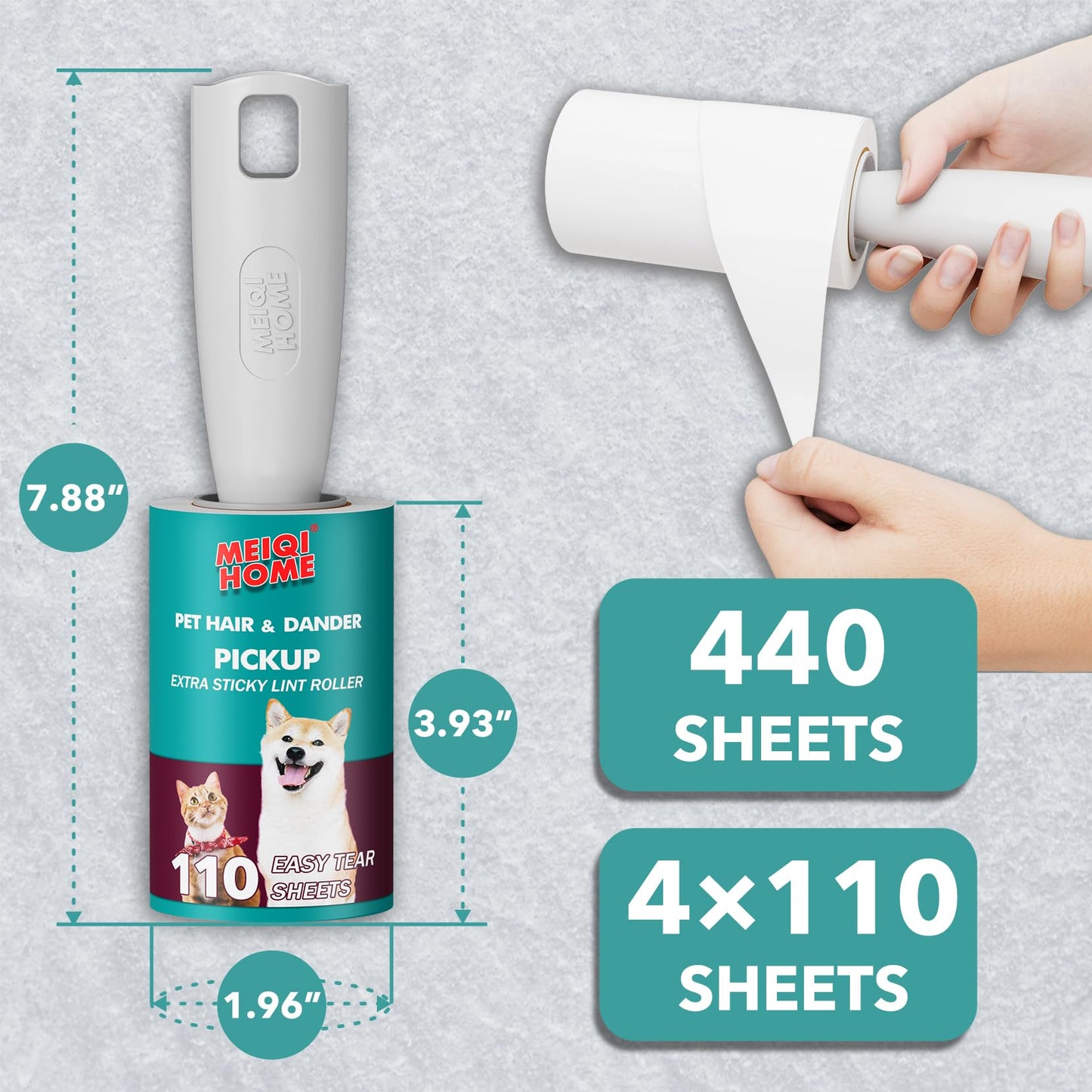 Lint Rollers for Pet Hair Extra Sticky, 555 Sheets Mega Value Set Lint Roller with 5 Upgraded Handles, 5 Rollers Portable Pet Lint Remover for Clothes, Furniture, Carpet, Dog & Cat Hair Removal