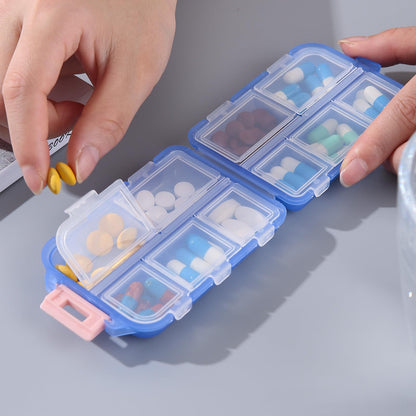 1Pack Travel Pill Organizer - 10 Compartments Pill Case, Compact and Portable Pill Box, Perfect for On-The-Go Storage, Pill Holder for Purse Gray