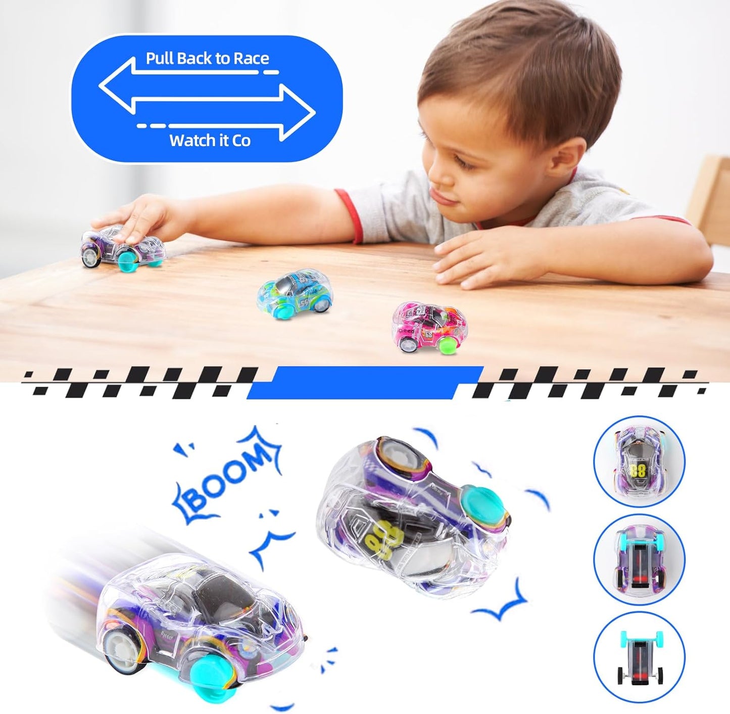 50 Pcs Mini Pull Back Cars Set, Pull Back Racing Vehicles for Kids Toddlers, Bulk Toys Party Favors Treasure Box, Classroom Prizes, Pinata Fillers,Goodie Bag Stuffers for Boys Girls